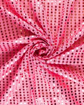 Tissu à Paillettes Rondes Rose Bonbon - Tissushop
